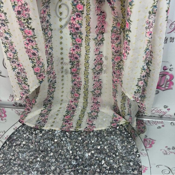 Japna kids romper long maxi dress style flowers Pink Floral High Low Dress - Picture 3 of 14